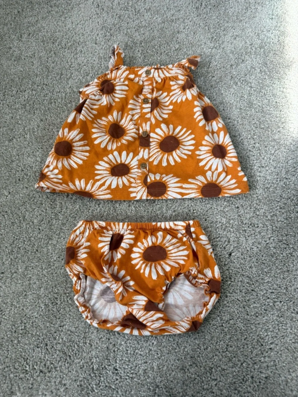 Carter's Orange Sunflower Two-Piece Diaper Cover Set